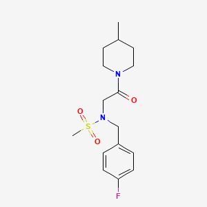 molecular formula C16H23FN2O3S B5370425 N-(4-fluorobenzyl)-N-[2-(4-methyl-1-piperidinyl)-2-oxoethyl]methanesulfonamide 