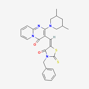 3-[(3-benzyl-4-oxo-2-thioxo-1,3-thiazolidin-5-ylidene)methyl]-2-(3,5-dimethyl-1-piperidinyl)-4H-pyrido[1,2-a]pyrimidin-4-one