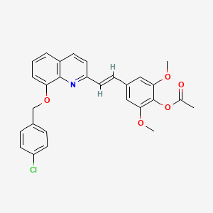 molecular formula C28H24ClNO5 B5370441 4-(2-{8-[(4-chlorobenzyl)oxy]-2-quinolinyl}vinyl)-2,6-dimethoxyphenyl acetate 