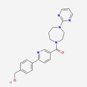 molecular formula C22H23N5O2 B5370480 (4-{5-[(4-pyrimidin-2-yl-1,4-diazepan-1-yl)carbonyl]pyridin-2-yl}phenyl)methanol 