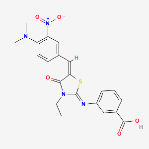 3-({5-[4-(dimethylamino)-3-nitrobenzylidene]-3-ethyl-4-oxo-1,3-thiazolidin-2-ylidene}amino)benzoic acid