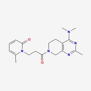 molecular formula C19H25N5O2 B5370535 1-{3-[4-(dimethylamino)-2-methyl-5,8-dihydropyrido[3,4-d]pyrimidin-7(6H)-yl]-3-oxopropyl}-6-methylpyridin-2(1H)-one 