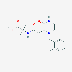 molecular formula C19H27N3O4 B5370581 methyl 2-methyl-N-{[1-(2-methylbenzyl)-3-oxo-2-piperazinyl]acetyl}alaninate 