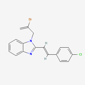 molecular formula C18H14BrClN2 B5370611 1-(2-bromo-2-propen-1-yl)-2-[2-(4-chlorophenyl)vinyl]-1H-benzimidazole 