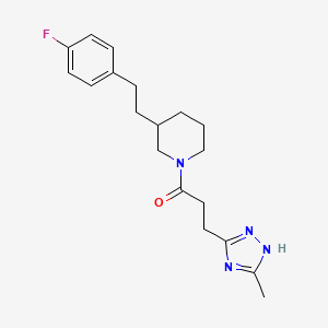 3-[2-(4-fluorophenyl)ethyl]-1-[3-(5-methyl-1H-1,2,4-triazol-3-yl)propanoyl]piperidine