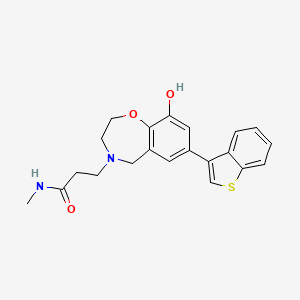 molecular formula C21H22N2O3S B5370643 3-[7-(1-benzothien-3-yl)-9-hydroxy-2,3-dihydro-1,4-benzoxazepin-4(5H)-yl]-N-methylpropanamide 