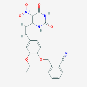 2-({2-ethoxy-4-[2-(5-nitro-2,6-dioxo-1,2,3,6-tetrahydro-4-pyrimidinyl)vinyl]phenoxy}methyl)benzonitrile