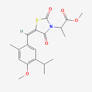 molecular formula C19H23NO5S B5370659 methyl 2-[5-(5-isopropyl-4-methoxy-2-methylbenzylidene)-2,4-dioxo-1,3-thiazolidin-3-yl]propanoate 