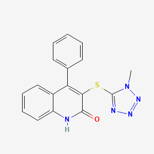 molecular formula C17H13N5OS B5370667 3-[(1-methyl-1H-tetrazol-5-yl)thio]-4-phenyl-2(1H)-quinolinone 