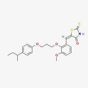 molecular formula C24H27NO4S2 B5370688 5-{2-[3-(4-sec-butylphenoxy)propoxy]-3-methoxybenzylidene}-2-thioxo-1,3-thiazolidin-4-one 