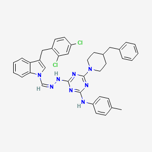 molecular formula C38H36Cl2N8 B5370704 3-(2,4-dichlorobenzyl)-1H-indole-1-carbaldehyde {4-(4-benzyl-1-piperidinyl)-6-[(4-methylphenyl)amino]-1,3,5-triazin-2-yl}hydrazone 