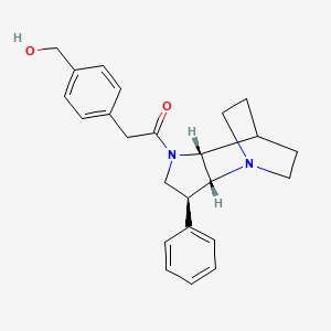 molecular formula C24H28N2O2 B5370709 (4-{2-oxo-2-[(2R*,3S*,6R*)-3-phenyl-1,5-diazatricyclo[5.2.2.0~2,6~]undec-5-yl]ethyl}phenyl)methanol 