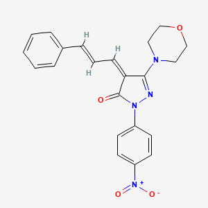 5-(4-morpholinyl)-2-(4-nitrophenyl)-4-(3-phenyl-2-propen-1-ylidene)-2,4-dihydro-3H-pyrazol-3-one