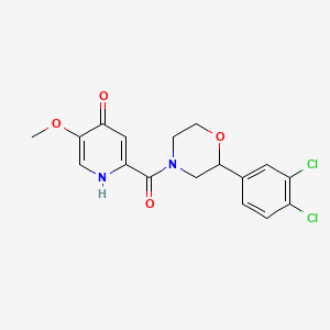 molecular formula C17H16Cl2N2O4 B5370726 2-{[2-(3,4-dichlorophenyl)morpholin-4-yl]carbonyl}-5-methoxypyridin-4(1H)-one 