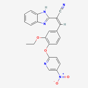 molecular formula C23H17N5O4 B5370741 2-(1H-benzimidazol-2-yl)-3-{3-ethoxy-4-[(5-nitro-2-pyridinyl)oxy]phenyl}acrylonitrile 