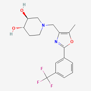 molecular formula C17H19F3N2O3 B5370759 (3S*,4S*)-1-({5-methyl-2-[3-(trifluoromethyl)phenyl]-1,3-oxazol-4-yl}methyl)piperidine-3,4-diol 