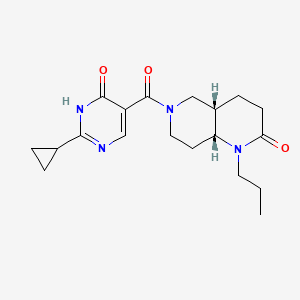 (4aS*,8aR*)-6-[(2-cyclopropyl-6-oxo-1,6-dihydropyrimidin-5-yl)carbonyl]-1-propyloctahydro-1,6-naphthyridin-2(1H)-one