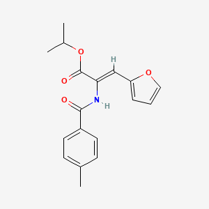 molecular formula C18H19NO4 B5370807 isopropyl 3-(2-furyl)-2-[(4-methylbenzoyl)amino]acrylate 