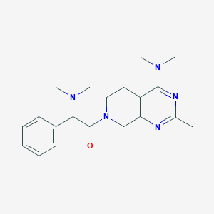 molecular formula C21H29N5O B5370808 7-[(dimethylamino)(2-methylphenyl)acetyl]-N,N,2-trimethyl-5,6,7,8-tetrahydropyrido[3,4-d]pyrimidin-4-amine 