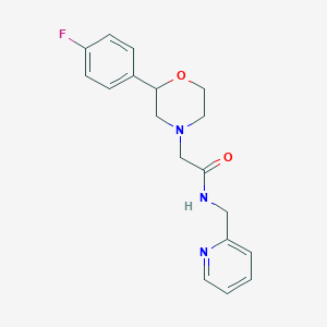 molecular formula C18H20FN3O2 B5370809 2-[2-(4-fluorophenyl)morpholin-4-yl]-N-(pyridin-2-ylmethyl)acetamide 