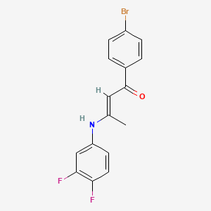 molecular formula C16H12BrF2NO B5370820 1-(4-bromophenyl)-3-[(3,4-difluorophenyl)amino]-2-buten-1-one 