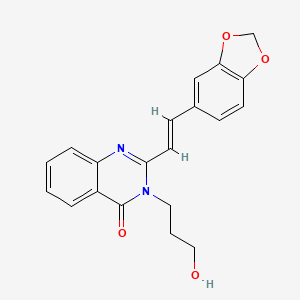 molecular formula C20H18N2O4 B5370823 2-[2-(1,3-benzodioxol-5-yl)vinyl]-3-(3-hydroxypropyl)-4(3H)-quinazolinone 