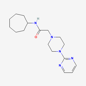 molecular formula C17H27N5O B5370827 N-cycloheptyl-2-[4-(2-pyrimidinyl)-1-piperazinyl]acetamide 