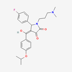 molecular formula C25H29FN2O4 B5370843 1-[3-(dimethylamino)propyl]-5-(4-fluorophenyl)-3-hydroxy-4-(4-isopropoxybenzoyl)-1,5-dihydro-2H-pyrrol-2-one 