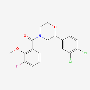 molecular formula C18H16Cl2FNO3 B5370857 2-(3,4-dichlorophenyl)-4-(3-fluoro-2-methoxybenzoyl)morpholine 