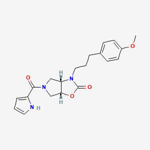 molecular formula C20H23N3O4 B5370863 (3aS*,6aR*)-3-[3-(4-methoxyphenyl)propyl]-5-(1H-pyrrol-2-ylcarbonyl)hexahydro-2H-pyrrolo[3,4-d][1,3]oxazol-2-one 