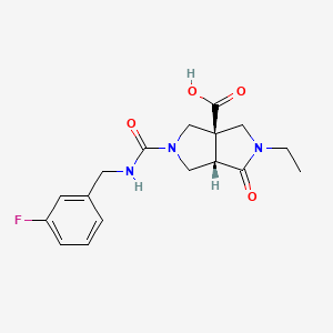 (3aR*,6aS*)-2-ethyl-5-{[(3-fluorobenzyl)amino]carbonyl}-1-oxohexahydropyrrolo[3,4-c]pyrrole-3a(1H)-carboxylic acid