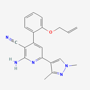 4-[2-(allyloxy)phenyl]-2-amino-6-(1,3-dimethyl-1H-pyrazol-4-yl)nicotinonitrile