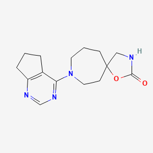 molecular formula C15H20N4O2 B5370930 8-(6,7-dihydro-5H-cyclopenta[d]pyrimidin-4-yl)-1-oxa-3,8-diazaspiro[4.6]undecan-2-one 