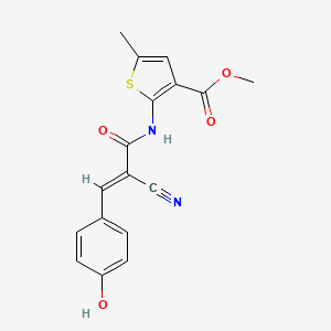 methyl 2-{[2-cyano-3-(4-hydroxyphenyl)acryloyl]amino}-5-methyl-3-thiophenecarboxylate