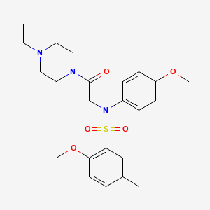 N-[2-(4-ETHYLPIPERAZIN-1-YL)-2-OXOETHYL]-2-METHOXY-N-(4-METHOXYPHENYL)-5-METHYLBENZENE-1-SULFONAMIDE