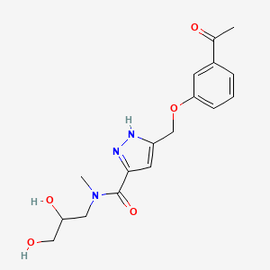 5-[(3-acetylphenoxy)methyl]-N-(2,3-dihydroxypropyl)-N-methyl-1H-pyrazole-3-carboxamide