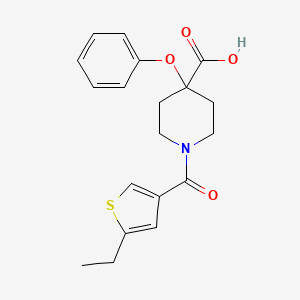 molecular formula C19H21NO4S B5371081 1-[(5-ethyl-3-thienyl)carbonyl]-4-phenoxypiperidine-4-carboxylic acid 