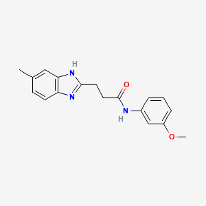 molecular formula C18H19N3O2 B5371104 N-(3-methoxyphenyl)-3-(5-methyl-1H-benzimidazol-2-yl)propanamide 