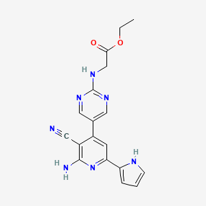 ethyl ({5-[2-amino-3-cyano-6-(1H-pyrrol-2-yl)pyridin-4-yl]pyrimidin-2-yl}amino)acetate