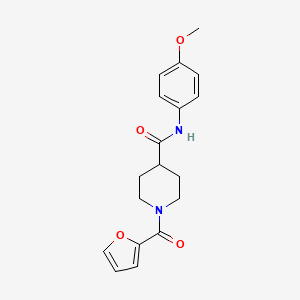 molecular formula C18H20N2O4 B5371120 1-(2-furoyl)-N-(4-methoxyphenyl)piperidine-4-carboxamide 