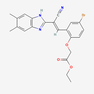 molecular formula C22H20BrN3O3 B5371128 ethyl {4-bromo-2-[(E)-2-cyano-2-(5,6-dimethyl-1H-benzimidazol-2-yl)ethenyl]phenoxy}acetate 