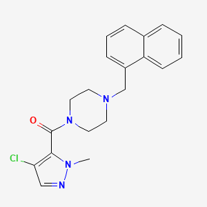 molecular formula C20H21ClN4O B5371133 1-[(4-chloro-1-methyl-1H-pyrazol-5-yl)carbonyl]-4-(1-naphthylmethyl)piperazine 