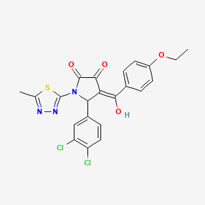 molecular formula C22H17Cl2N3O4S B5371176 5-(3,4-dichlorophenyl)-4-(4-ethoxybenzoyl)-3-hydroxy-1-(5-methyl-1,3,4-thiadiazol-2-yl)-1,5-dihydro-2H-pyrrol-2-one CAS No. 371211-75-5