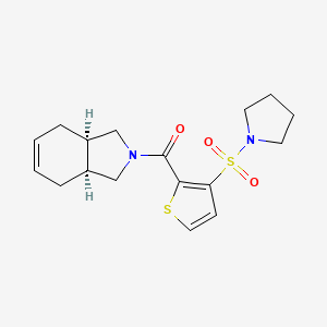 molecular formula C17H22N2O3S2 B5371234 (3aR*,7aS*)-2-{[3-(1-pyrrolidinylsulfonyl)-2-thienyl]carbonyl}-2,3,3a,4,7,7a-hexahydro-1H-isoindole 