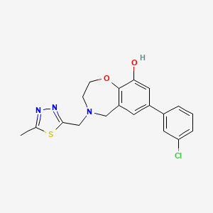 7-(3-chlorophenyl)-4-[(5-methyl-1,3,4-thiadiazol-2-yl)methyl]-2,3,4,5-tetrahydro-1,4-benzoxazepin-9-ol