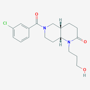 molecular formula C18H23ClN2O3 B5371322 (4aS*,8aR*)-6-(3-chlorobenzoyl)-1-(3-hydroxypropyl)octahydro-1,6-naphthyridin-2(1H)-one 