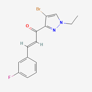 1-(4-bromo-1-ethyl-1H-pyrazol-3-yl)-3-(3-fluorophenyl)-2-propen-1-one