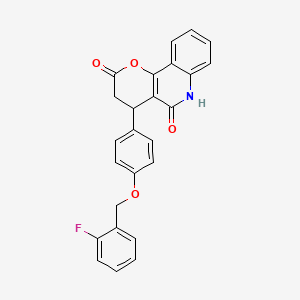 molecular formula C25H18FNO4 B5371357 4-{4-[(2-fluorobenzyl)oxy]phenyl}-4,6-dihydro-2H-pyrano[3,2-c]quinoline-2,5(3H)-dione 