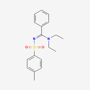 molecular formula C18H22N2O2S B5371367 N,N-diethyl-N'-[(4-methylphenyl)sulfonyl]benzenecarboximidamide 