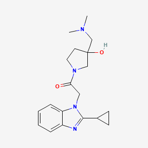 molecular formula C19H26N4O2 B5371382 1-[(2-cyclopropyl-1H-benzimidazol-1-yl)acetyl]-3-[(dimethylamino)methyl]-3-pyrrolidinol 